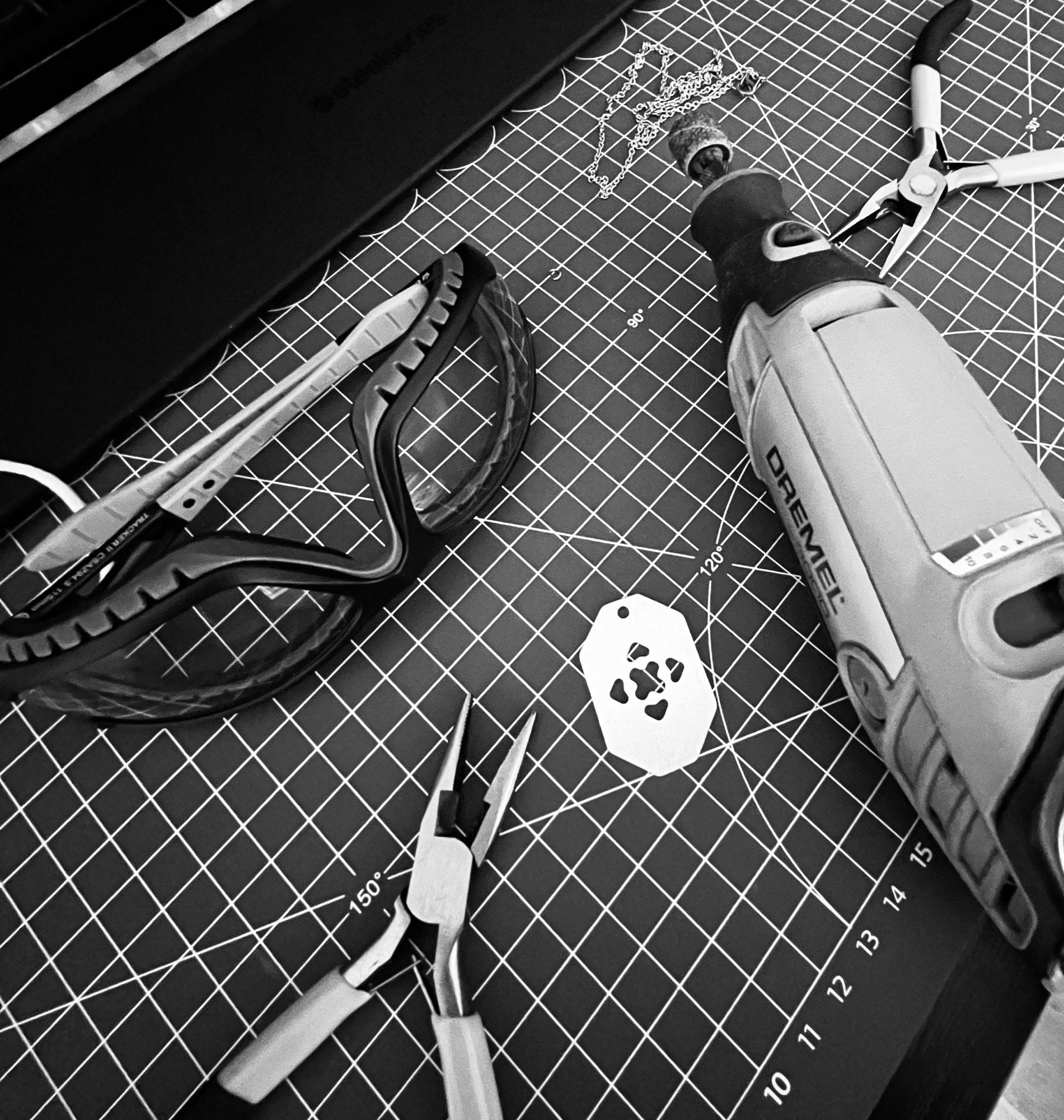 Advance Lab feed — Tools of precision. Fragments of the future. VX octagonal pendant — currently in the making.
